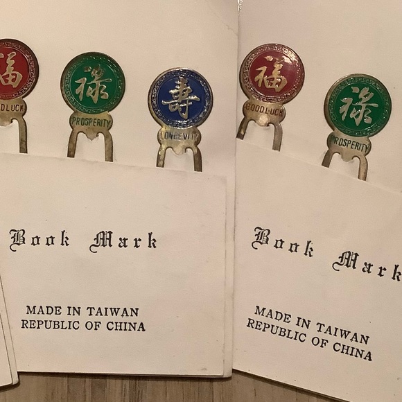 New vintage set of bookmark good luck prosperity longevity (metal, set of 3) - Picture 4 of 12